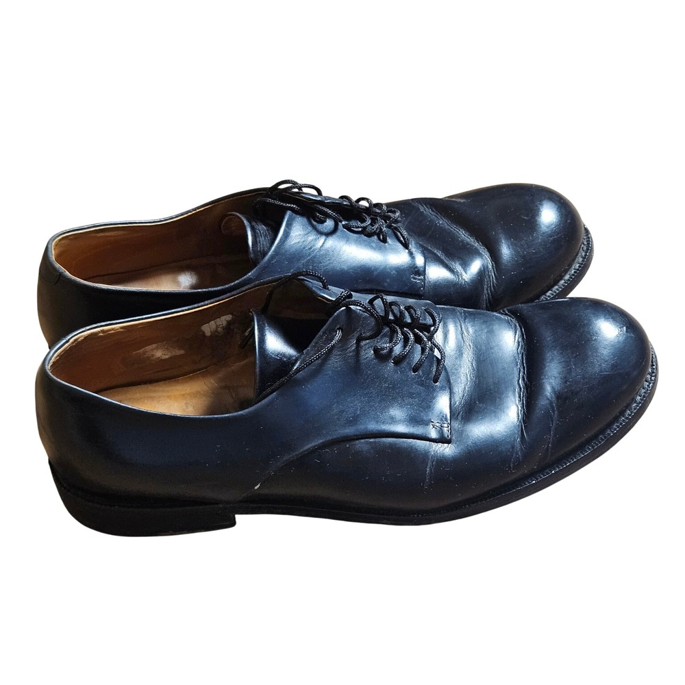 Jil Sander Mens Black Leather Derby Oxford Dress Shoes 10 Lace Up Quiet Luxury